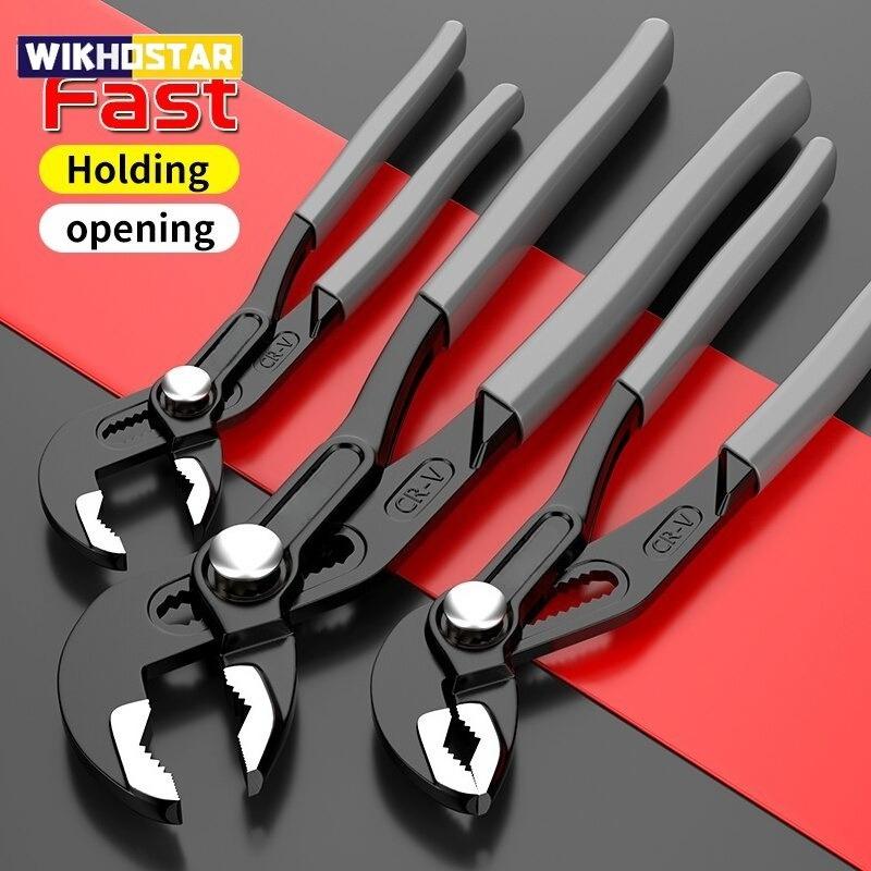 Water Pump Pliers Quick-release Plumbing Pliers Pipe Wrench Adjustable Water Pipe Clamp Pliers Household Hand Tools Multi-functi