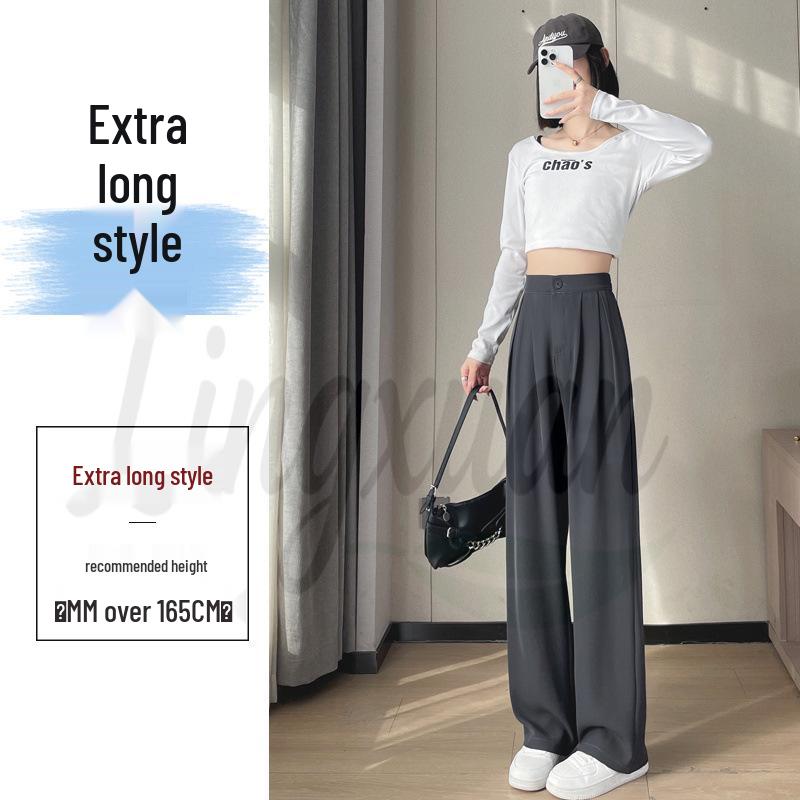 2026 Spring/Summer Women's High-Waisted Wide-Leg Floor-Length Pants