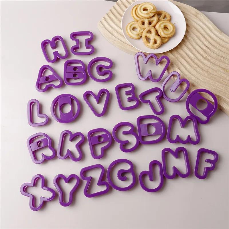 16Pcs/set Large 0-9 Numbers Letter Cookie Cutter Molds Plastic 3D Pressable Biscuit Fondant Stamps DIY Birthday Cake Decorations