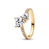 2025 Gold Plated Ring Zircon Sparkling Princess Wishbone Heart Women  Fine Jewelry