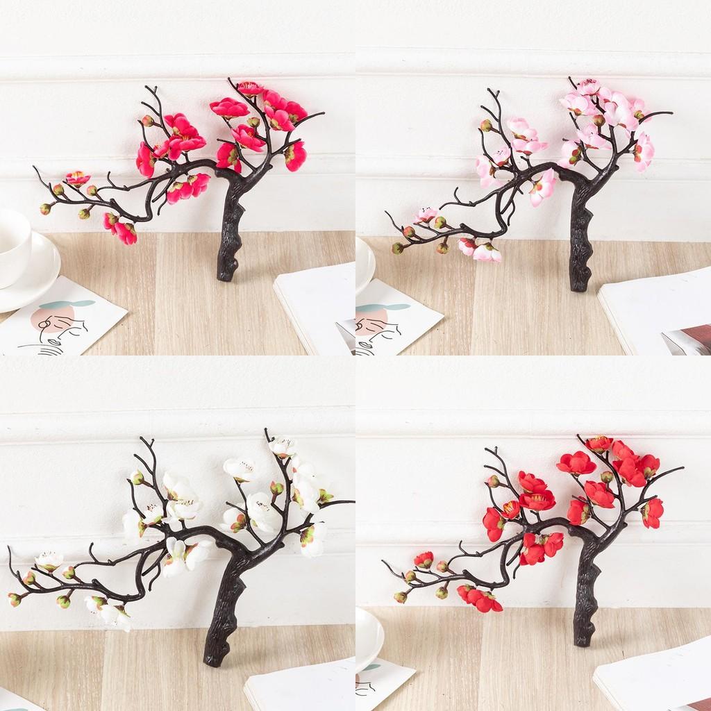 Prunus Mume Potted Simulation Artificial Flower Home Living Decoration Room