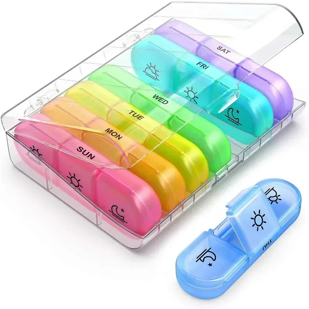 1Pcs Weekly Pill Case Pillbox 7 Days Medicine Tablet Box Portable Travel Drugs Storage Organizer Secret Compartments Pill Box