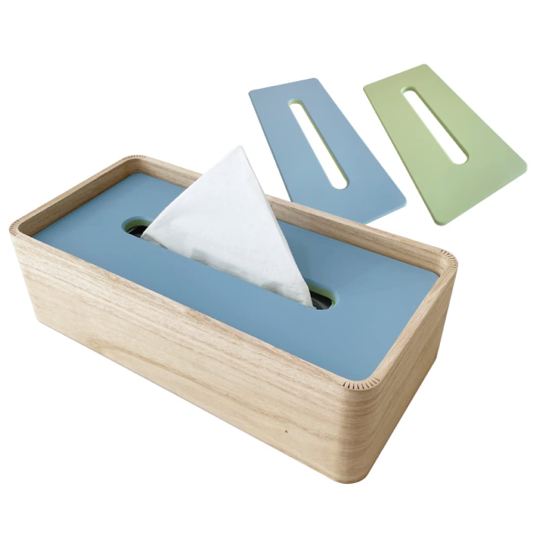 

KATOMOKU Tissue Case 2 km-122 Paulownia Wood (Light Blue & Light Green)