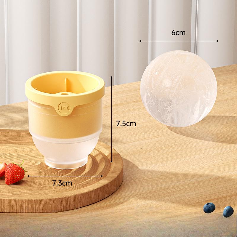 

Пищевой круглый быстрозамораживающийся контейнер для льда, бытовой большой круглый силиконовый поднос для кубиков льда жёлтый