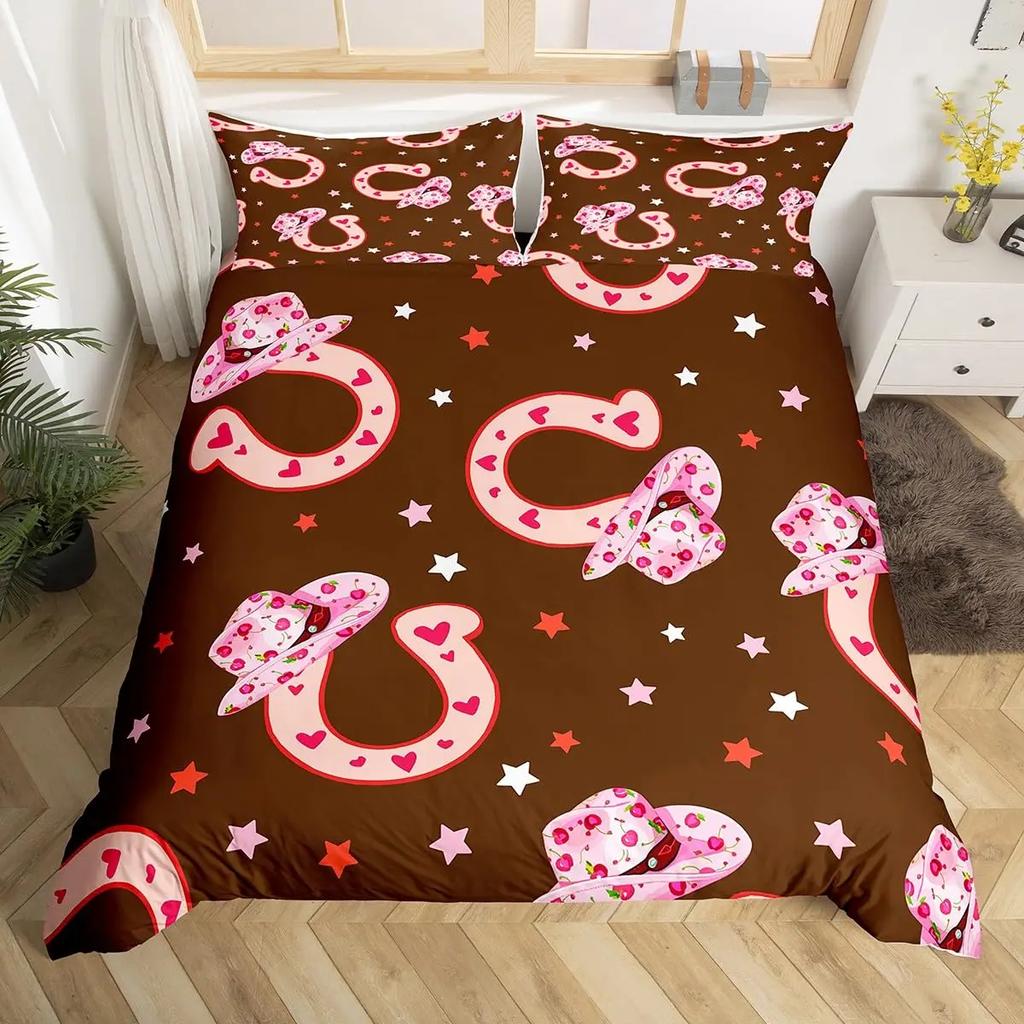 Horseshoe Duvet Covers for Teens Adults Queen Size Quilt Covers Lightweight Down Room Decor 2 Pillowcases 1 Duvet Cover No Quilt