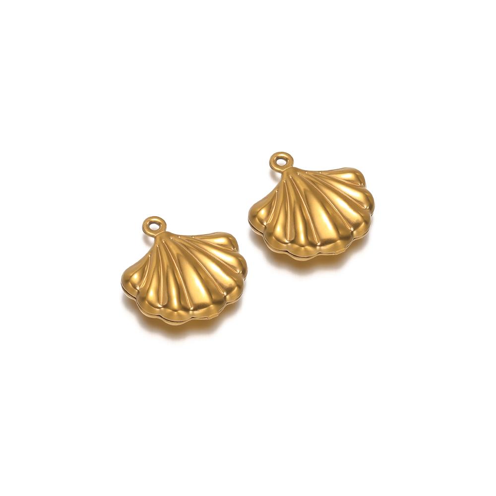 20pcs Stainless Steel Hollow Seashell Conches Turtle Charms Pendant  for DIY Jewelry Bracelet Necklace Findings Earrings Making