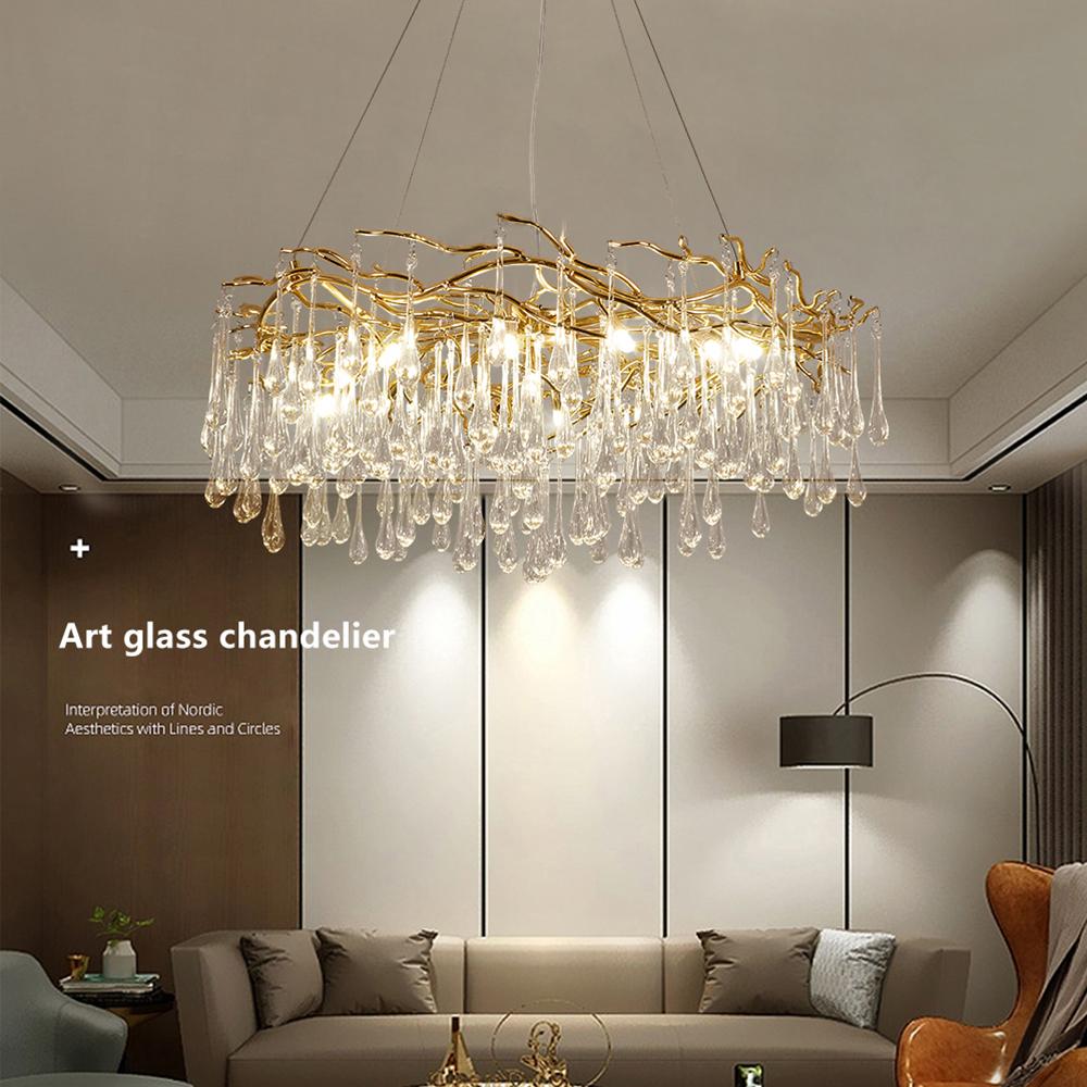 New Modern Luxury Crystal Chandelier Lighting LED Ceiling Chandelier Dining Room Pendant Light Living Room Decor Cristal Lustre