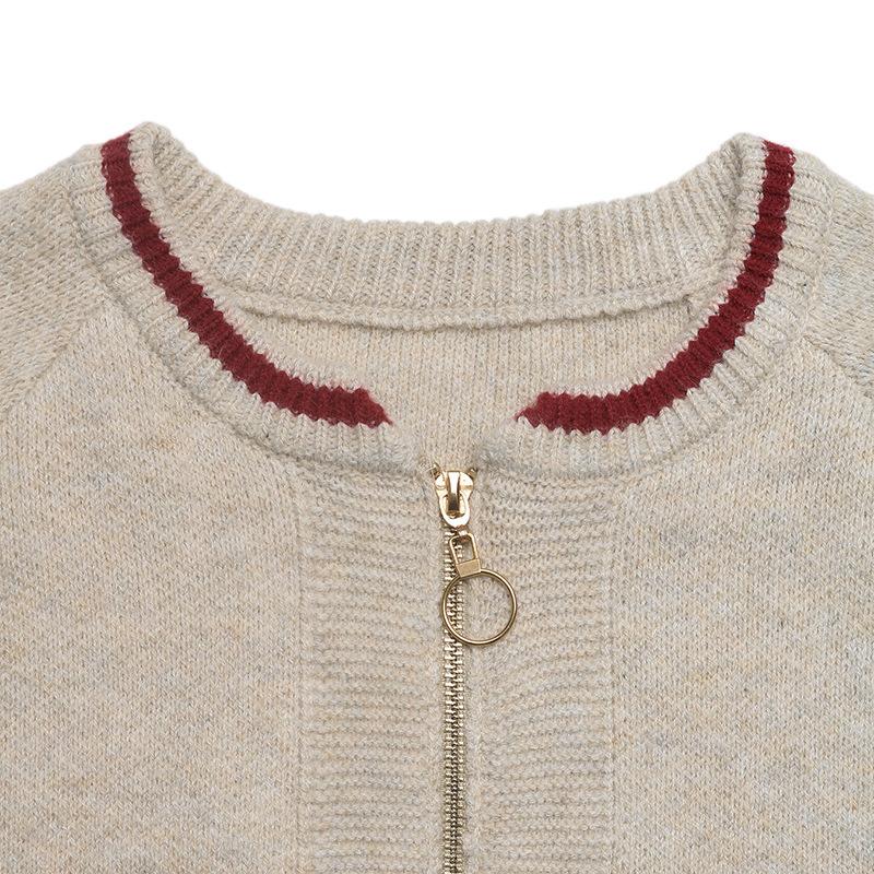 Moda feminina casual outono inverno bloco de cores estampa manga comprida o-pescoço suéteres