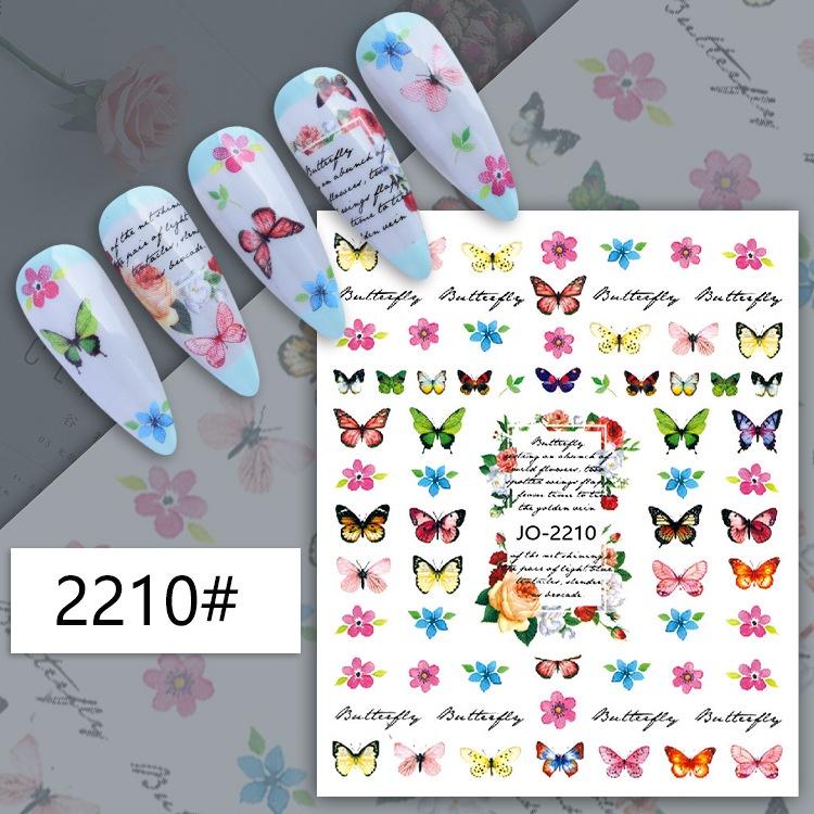 Butterfly Nail Stickers Colorful Butterflies Self Adhesive Transfer Sliders Wraps Manicures Foils DIY Decorations,Nail Art Tool