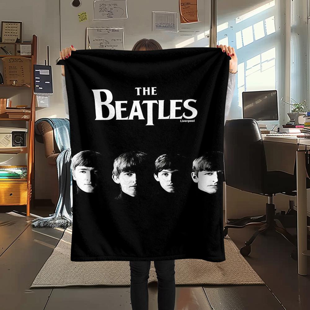 1PC Famous rock band Print FlAannel Blanket, High quality Comfortable for All Seasons, Home Decor, Warmth and Comfort