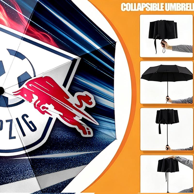 RB Leipzig Print Umbrella Automatic Opening/ Closing - Portable Foldable Design - Daily use for Travel/Outdoor - Gift for Birthday