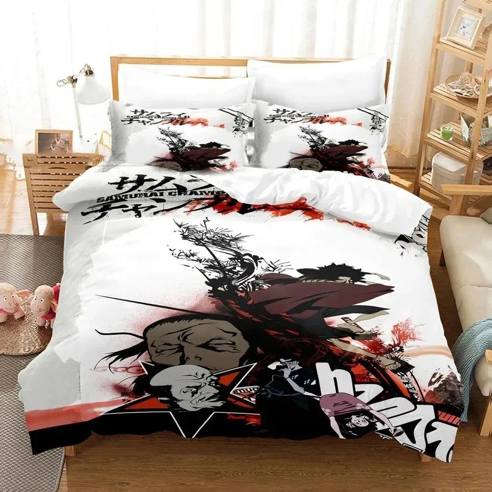3D Printed Samurai Champloo Bedding Set Anime Duvet Cover Double Twin Full Queen King Adult Boys Bedclothes Quilt Cover