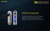 NITECORE TIKI Μίνι Φουτουριστικό Φως LED Μπρελόκ 300 Επαναφορτιζόμενοι Ατσάλινοι Lumens-Ενσωματωμένη μπαταρία Li-ion-Ανοξείδωτο