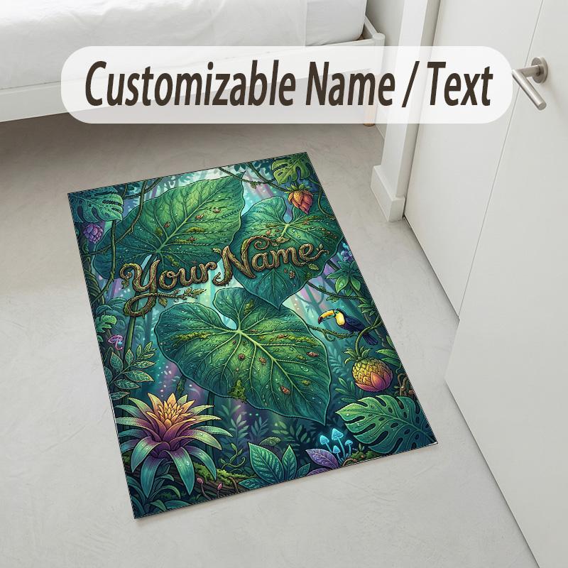 Journey Faith Theme Soft Crystal Velvet Rug Custom Name & Text Print Non Slip Floor Rug for Bedroom Living Room