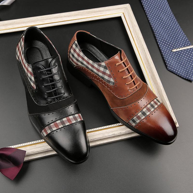 Fashion Size 38-47 Fashion Men Derby Shoes Men Comfortable Lace Up Busines Office Dress Shoes British Gentleman Social Leather Shoes Men
