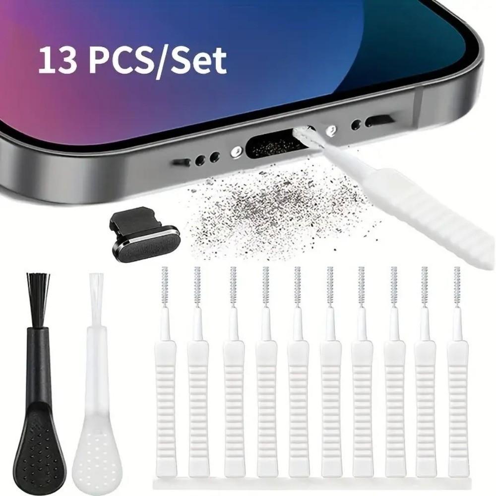 

Portable Mobile Phone Charging Port Cleaning Kit Multifunctional Dust Plug Charging Port Protector Cap Clean Brush