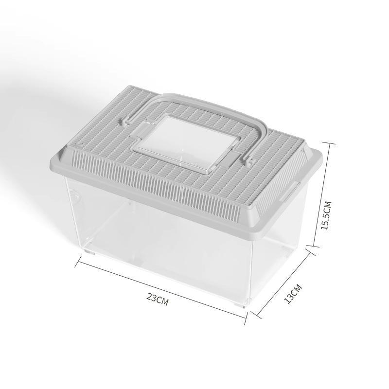 Przenośny plastikowy zbiornik do hodowli żółwi i ryb z pokrywką - mały/średni rozmiar