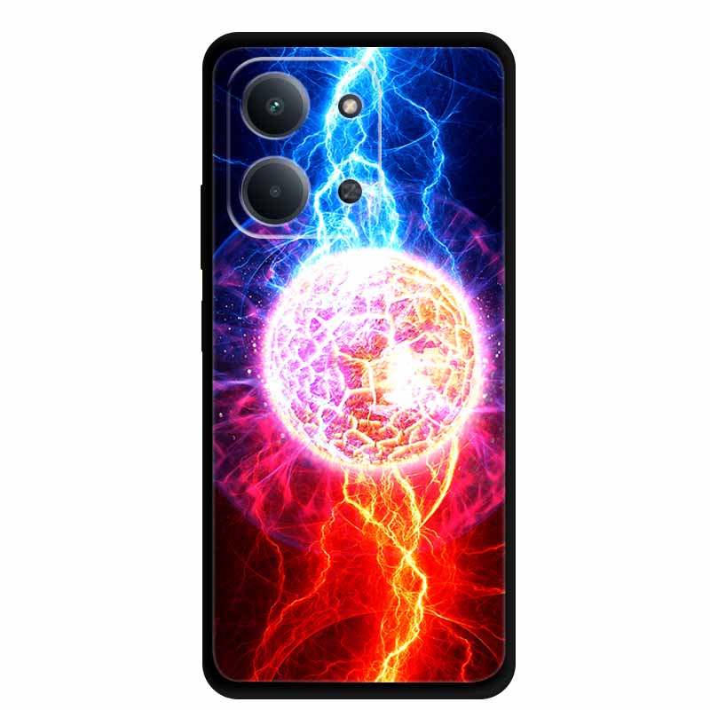 Case For Xiaomi Redmi 15C 5G European Colorful Flower Black Soft Silicone TPU Phone Case For Redmi 15C 4G Shell ProtectionBumper