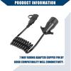 4.5ft 7 Way Round to 4 Way Pin Flat Trailer Coiled Wiring Harness Connector Adapter Plug/Rear for Car/Durable / 1 Pcs