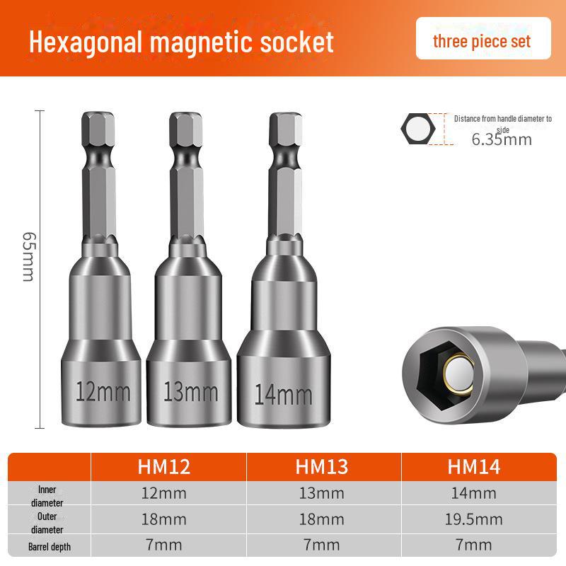 8mm Magnetic Hex Socket Head Drill and Wrench Tool Set