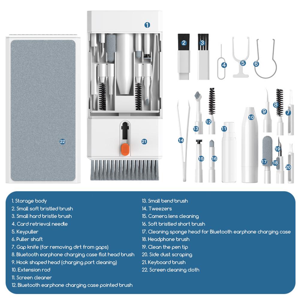 Laptops Cleaning Kit Cleaner 22 In 1 for Mechanical Keyboard Clean Computer Cleaning Brush Fixing Kit