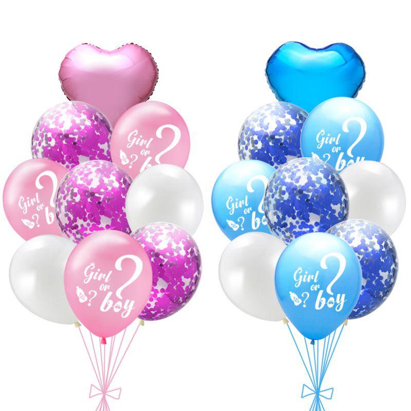 Charming Baby Gender Reveal Party Decoration Latex Sequin Balloons Set For Memorable Celebrations