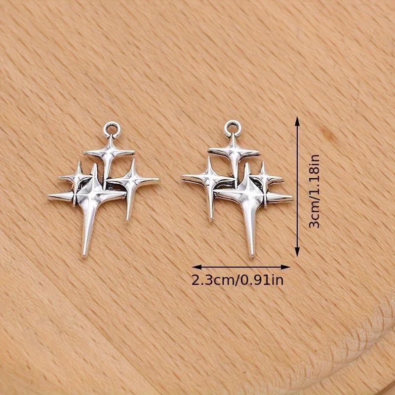 DIY Antik Silber Pentagramm Anhänger Schlüsselanhänger Halskette Armband Ohrring Anhänger Zubehör Legierung Schmuck