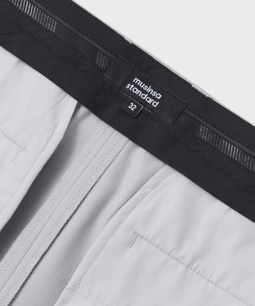 MUSINSA STANDARD Wide Hidden Banding Slacks [Light Gray]