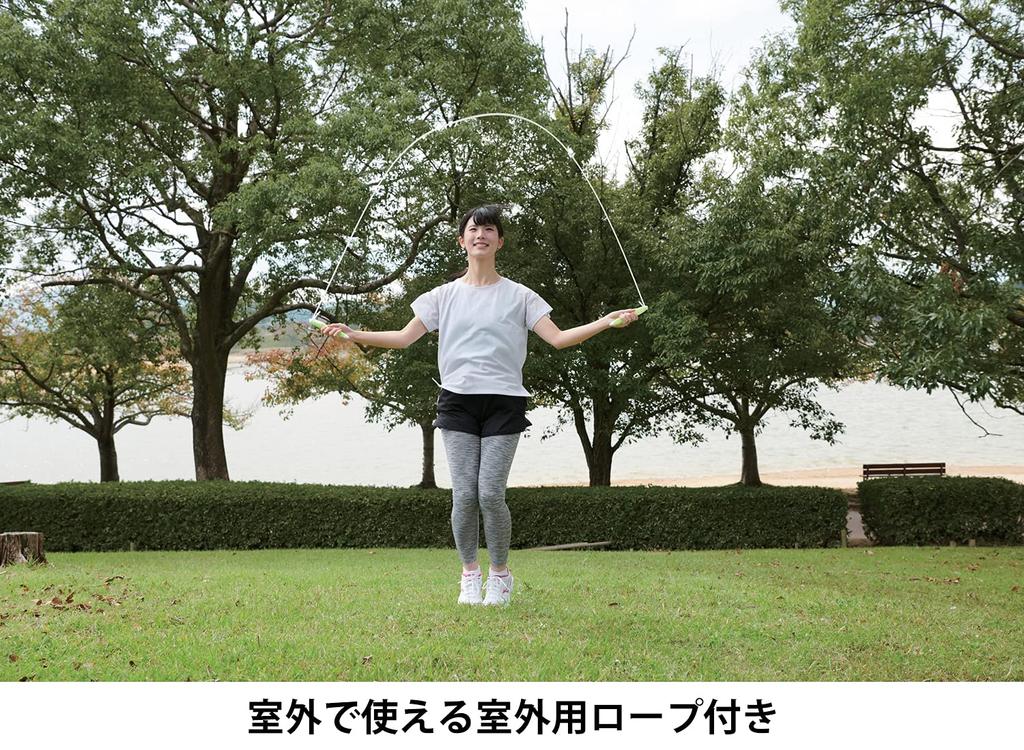TANITA Tanita Size Jump Rope with Calorie Burner Counter, Made of ABS, AS, EVA, and Silicone Rubber, for Indoor and Outdoor Use, TS-960-GR, Green