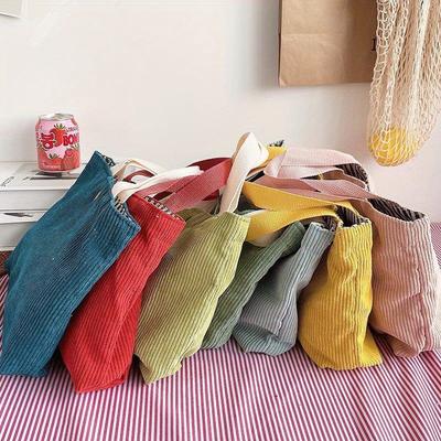 Sac à déjeuner en toile de velours côtelé, boîte à déjeuner avec cordon de serrage, fourre-tout de pique-nique en tissu de coton écologique, petit sac à main, conteneur de dîner, sacs de stockage des aliments