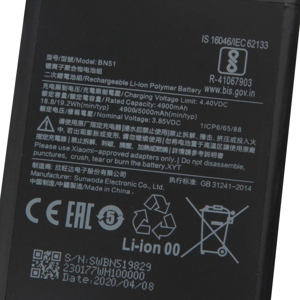 Replacement Battery For Xiaomi Redmi 8 Redmi 8A Redmi8 BN51 Rechargeable Phone Battery 5000mAh