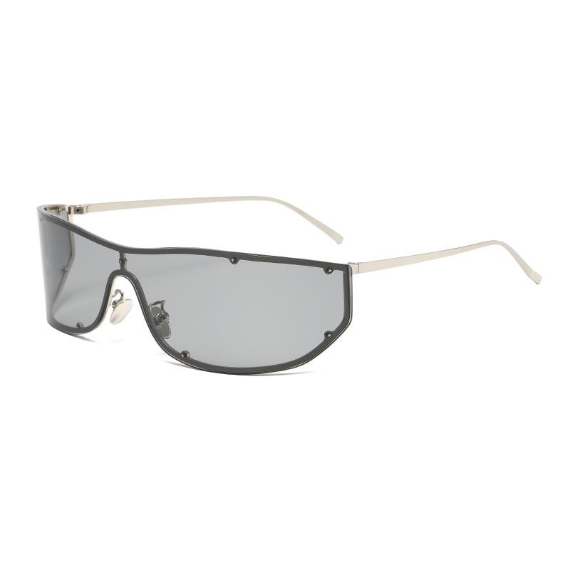 Curved one-piece Xiaoxiang sunglasses for women's high-end sense of European and American style trend curved windproof cycling sunglasses for men's