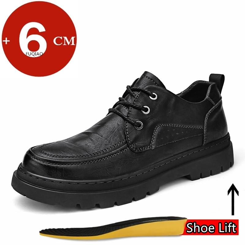 

Men s Increase Height Shoes 6CM Soft Leather Business Casual Shoes Comfortable Anti-Slip Durable Formal Elevator Dress Shoes 38 чёрный