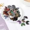 5/10 Stück 25x30mm Naturstein Kristall Ohne Loch Mond Schnitzerei Heimdeko DIY Schmuck Zubehör Herstellungsmaterial