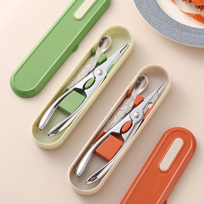 1set 304 Rostfritt Stål Krabba Ätverktyg Kreativ Gaffel och Tång För Hemanvändning Kök