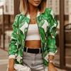 Trendy Floral Print Bomber Jacket Women Casual Short Zipper Slim Fit Streetwear