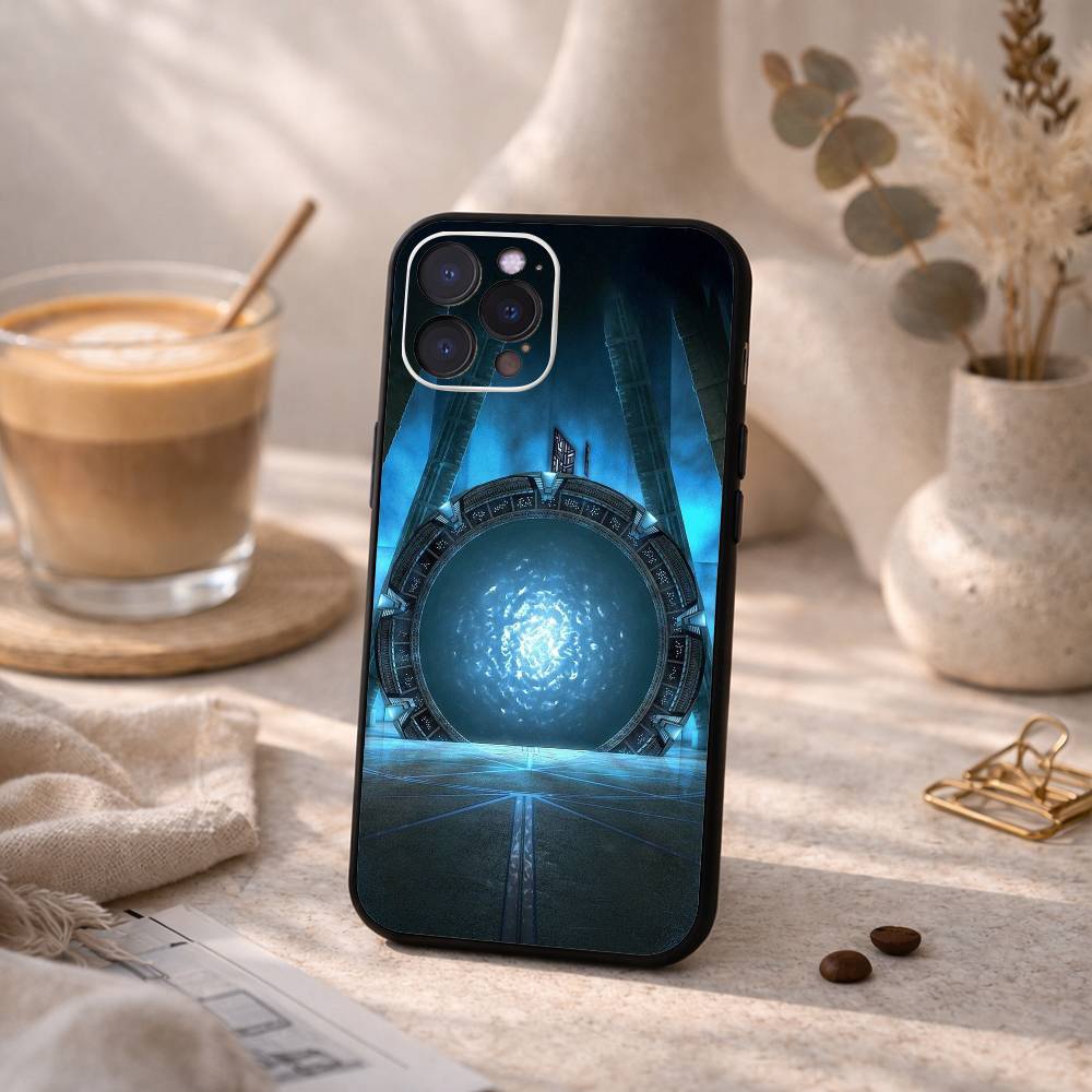 1PC S-Stargate A-Atlantis Phone Case For iPhone17,16,15,14,13,12Plus,Pro Max,XS,5G Soft Silicone Black Cover