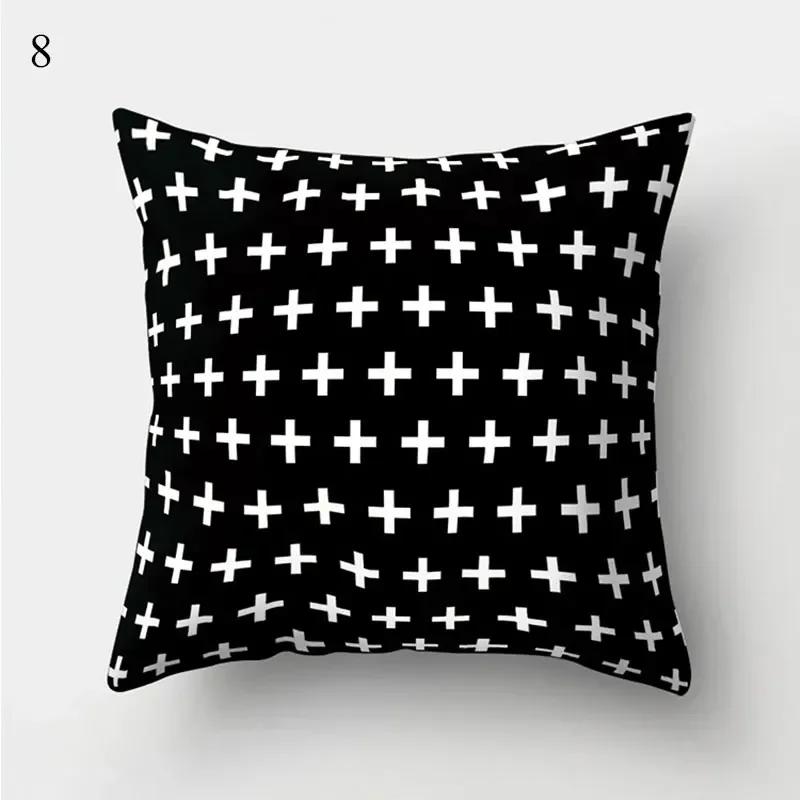 Throw Pillowcase Home Decor New Black and White Geometric Cushion Cover Decorative