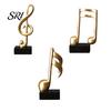 Versatile Music Figurine Note Sculpture Gold Resin Musical Symbol Modern Decor Tabletop Decoration for Piano Room Home Office Table Centerpiece Small