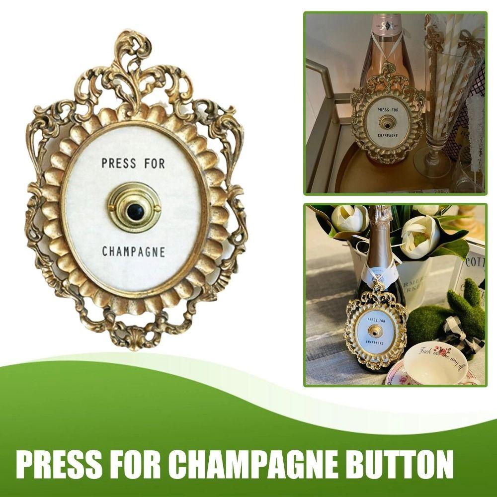 Für Champagner-Knopf Mini Hängende Türklingel aus Metallhandwerk Desktop-Ornament Champagner-Türklingel