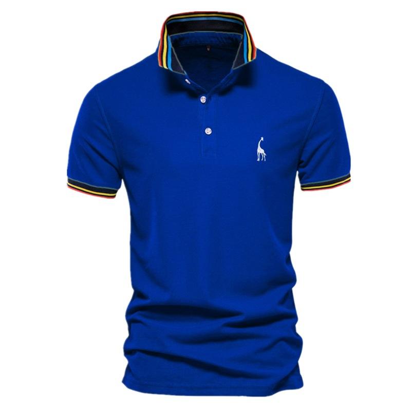 Spot Business T-shirt Polo Lapel Work Clothes Men's Tops Embroidered Cotton Short-sleeved T-shirts for Men