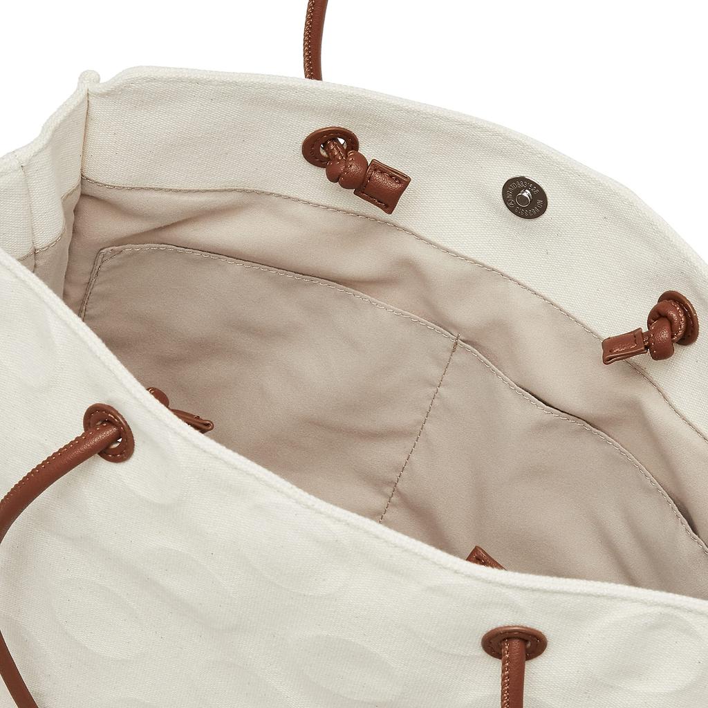 Shoulder heat embossed polka dot canvas medium camel [Isaac] bag, tote, size, women's, (22)