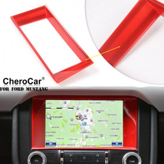 For Mustang Dashboard GPS Navigation Cover Trim Red for Ford Mustang 2015-