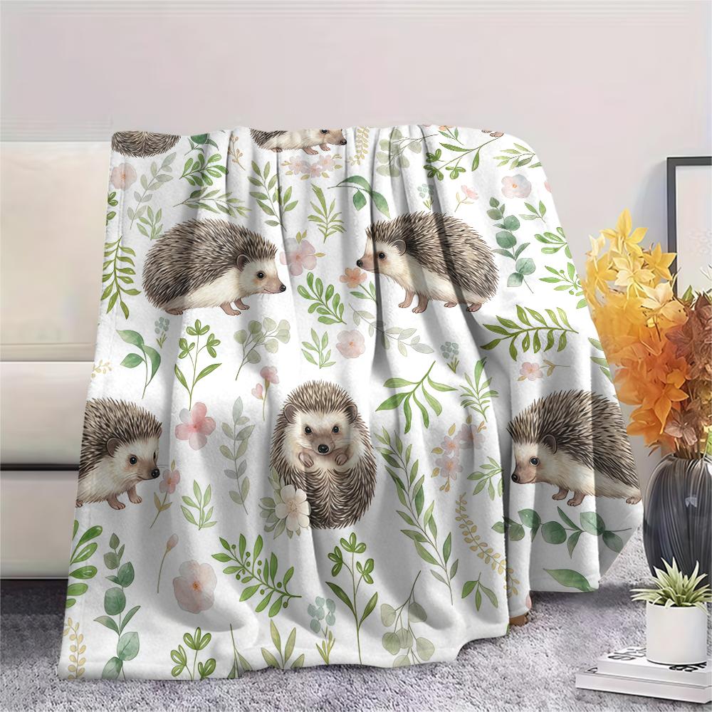Fresh animal flowers Print Flannel Blanket High quality Comfortable for All Seasons Home Decor Warmth and Comfort Perfect for Christmas Gifts