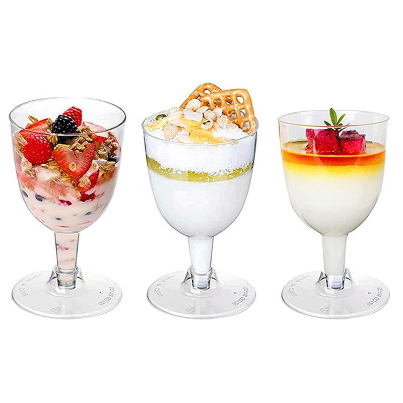 1/10Pcs Plastic Disposable Clear Champagne Cocktail Glasses Wine Cups Birthday Party Wedding Anniversary Festival Drinkware