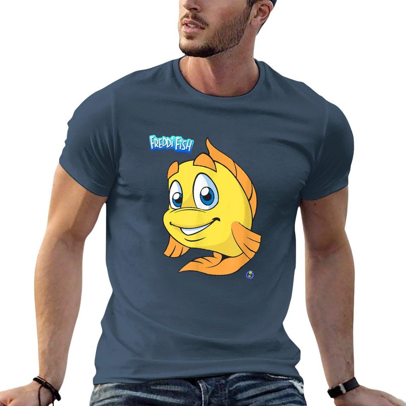 Humongous Entertainunisext Freddi Fish Tshirt Anime T Shirts For Unisex Unisex T Shirt Cotton High Quality Cotton Tshirt 100 Tshirt S