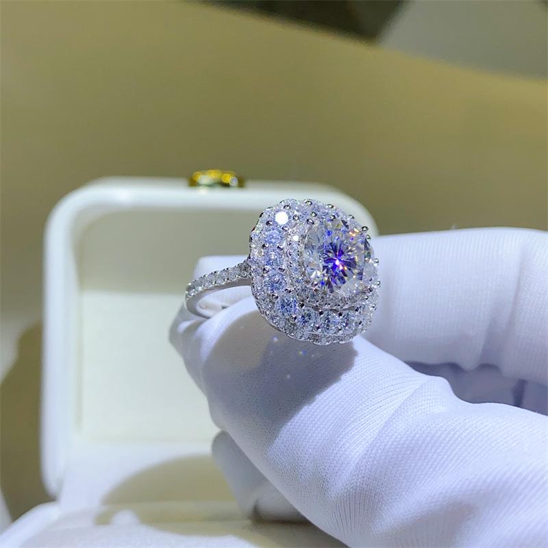 Luxury D Color VVS1 Moissanite Women's Ring - Certified, Passes Diamond Tester Instantly