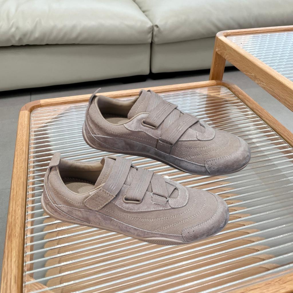 Skórzane nowe buty na rzepy wszechstronne wygodne buty codzienne miękka podeszwa płaska podeszwa małe pojedyncze buty damskie