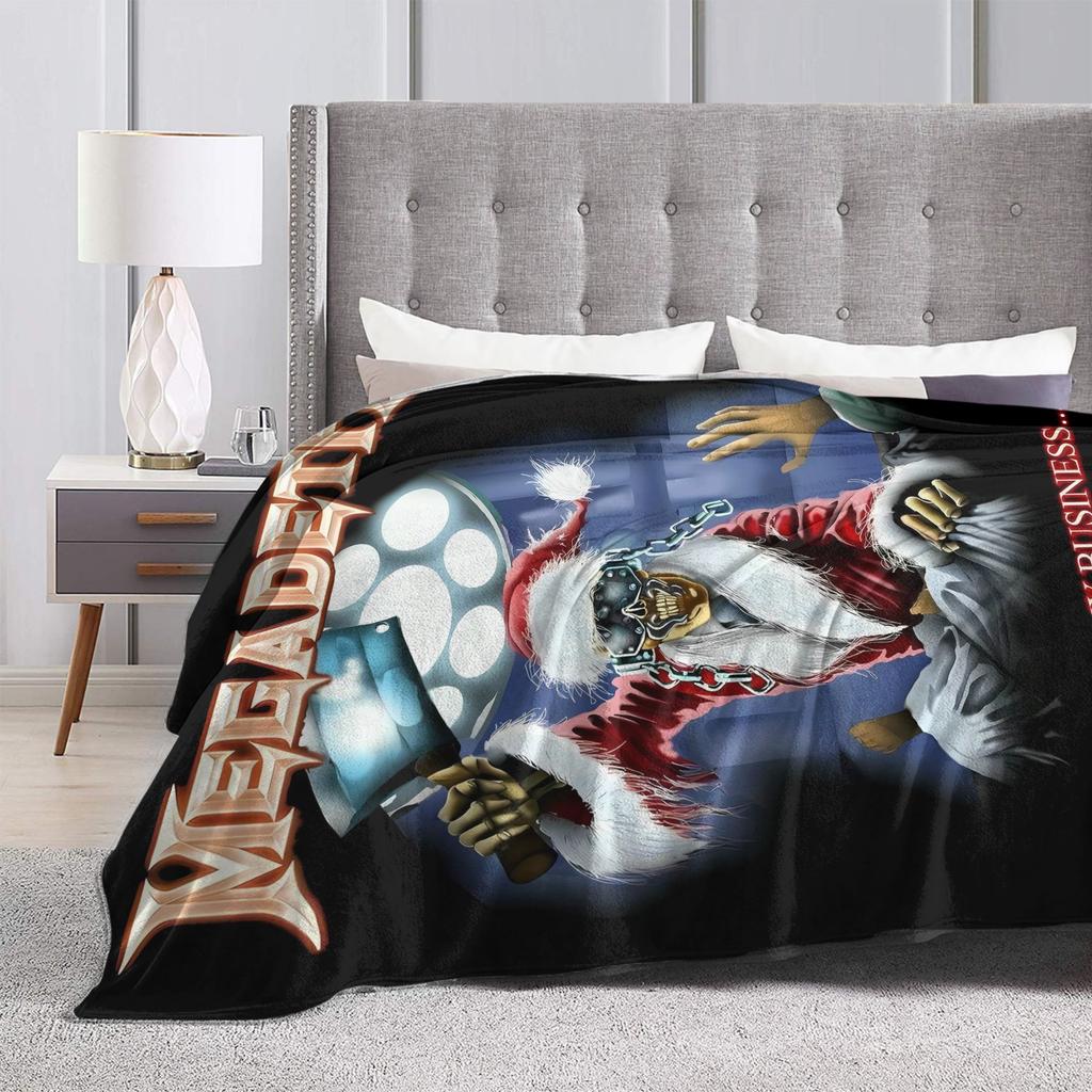 Megadeths Band Art Warm Soft Blanket  Kids Adult Plush Bedding Throws Street Trend Couch Bed Flannel Bedspread Sofa Bed Cover
