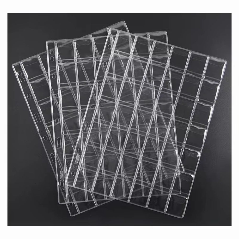 Transparent Inside Pages Coin Album Page PVC Badge Protector  for Coins&Badge